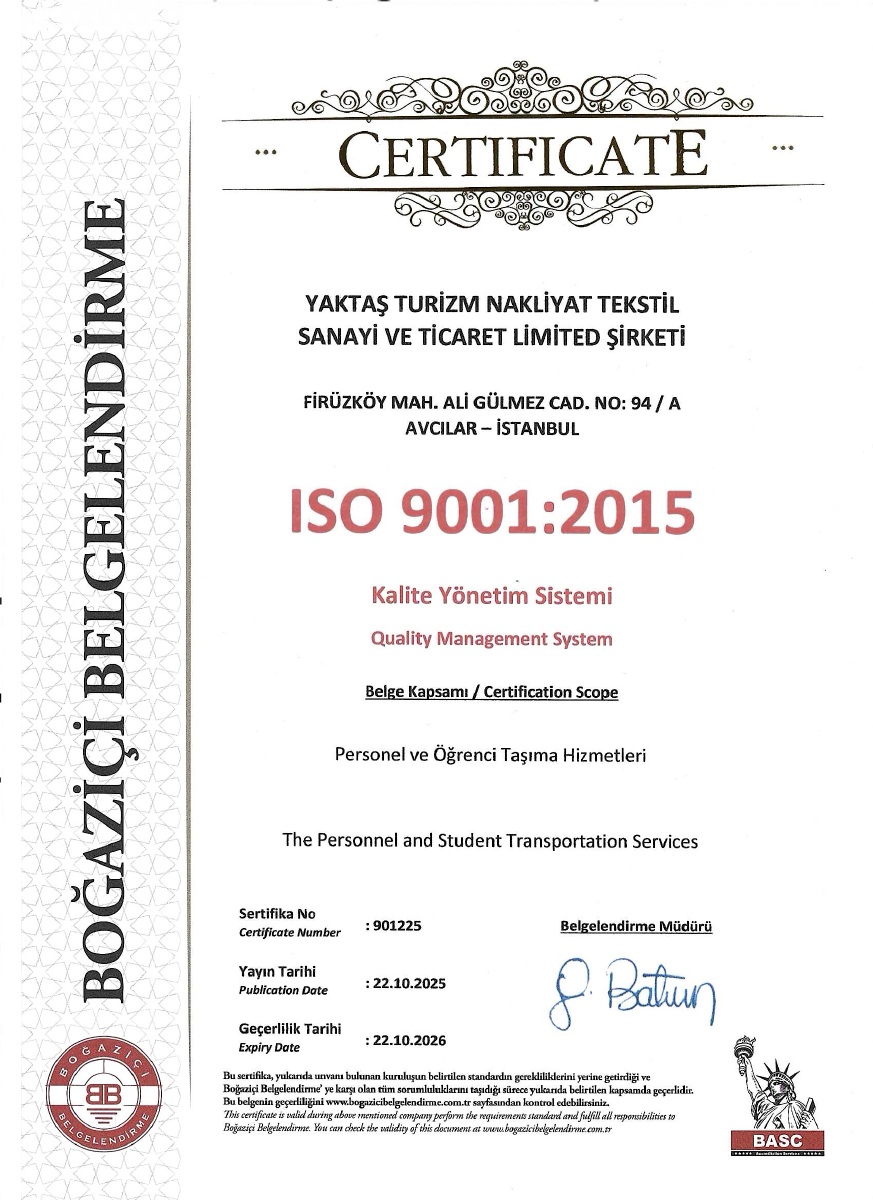 ISO 9001:2015 belge önizlemesi